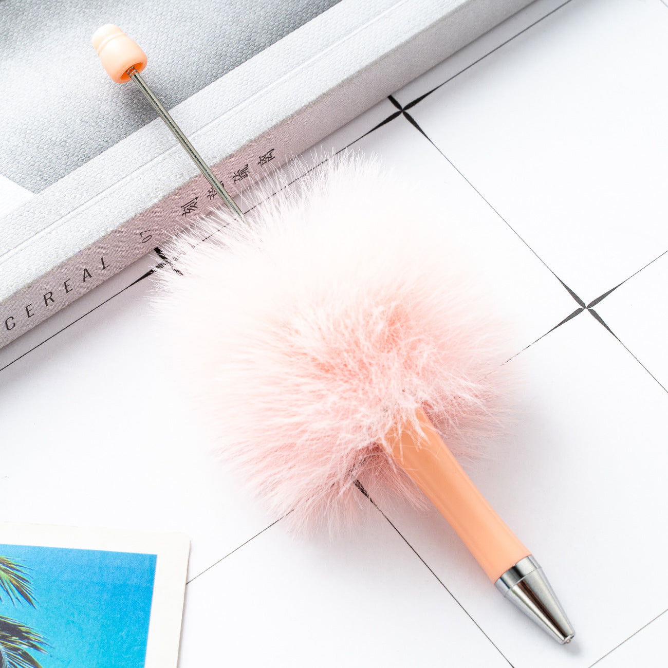 Wholesale Beadable Pens DIY Pompom Beadable Pen